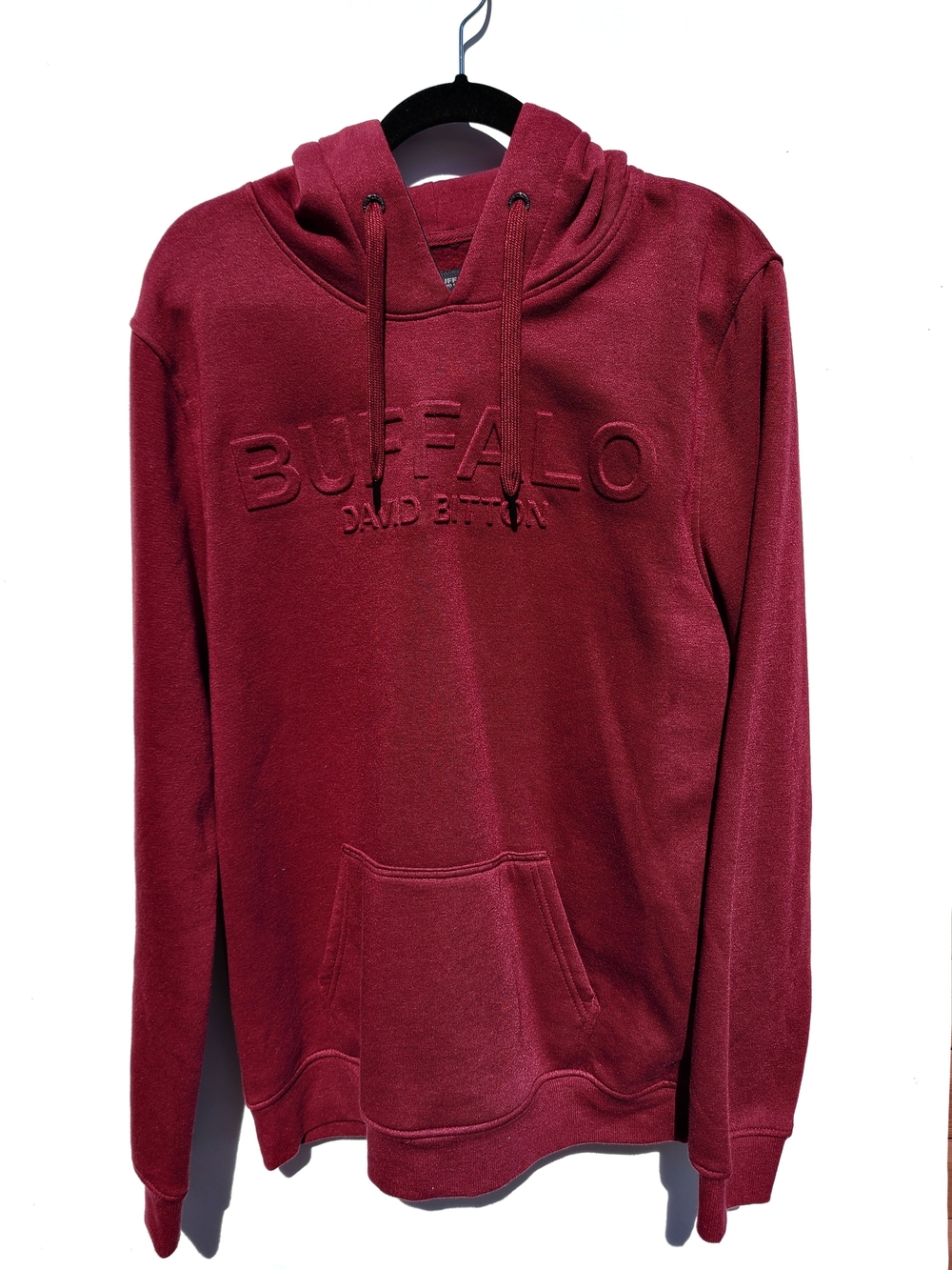 Buffalo David Bitton Embossed Logo Hoodie - Maroon (Size XL)